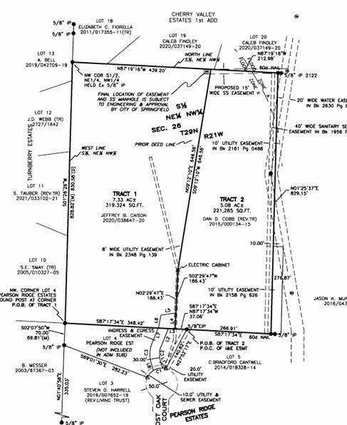 Plat at Tract 2 Post Oak Court, Springfield, MO 65809