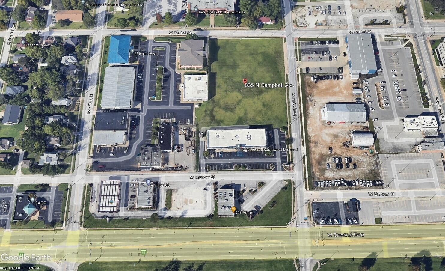 Aerial at 835 N Campbell Avenue, Springfield, MO 65802